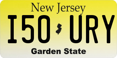 NJ license plate I50URY