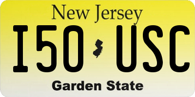 NJ license plate I50USC