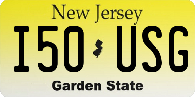 NJ license plate I50USG