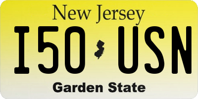 NJ license plate I50USN