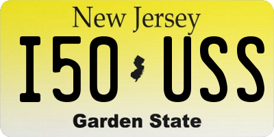 NJ license plate I50USS