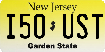 NJ license plate I50UST