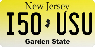 NJ license plate I50USU