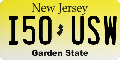 NJ license plate I50USW