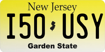 NJ license plate I50USY
