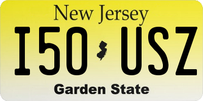 NJ license plate I50USZ