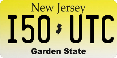 NJ license plate I50UTC