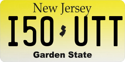 NJ license plate I50UTT