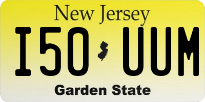 NJ license plate I50UUM