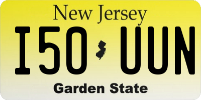 NJ license plate I50UUN