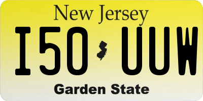 NJ license plate I50UUW