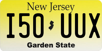 NJ license plate I50UUX