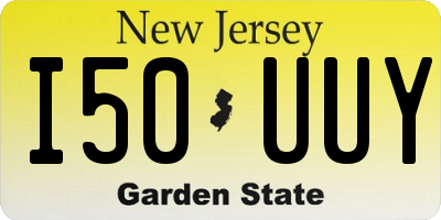 NJ license plate I50UUY