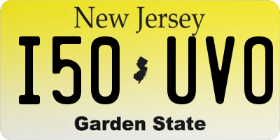 NJ license plate I50UVO