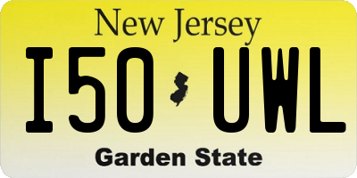 NJ license plate I50UWL