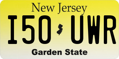 NJ license plate I50UWR
