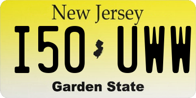 NJ license plate I50UWW