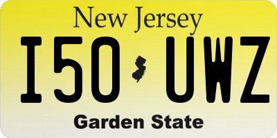 NJ license plate I50UWZ