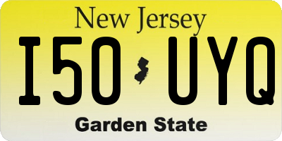 NJ license plate I50UYQ