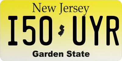 NJ license plate I50UYR
