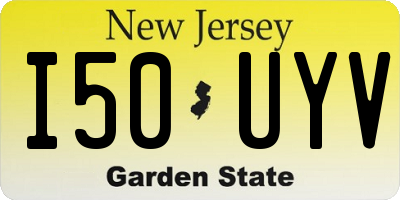 NJ license plate I50UYV