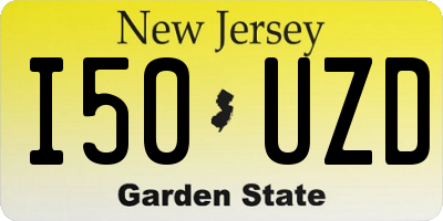 NJ license plate I50UZD