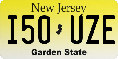NJ license plate I50UZE