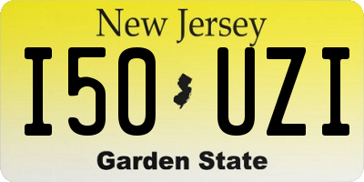 NJ license plate I50UZI