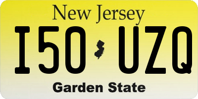 NJ license plate I50UZQ