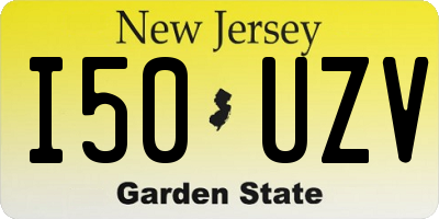 NJ license plate I50UZV