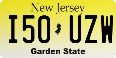 NJ license plate I50UZW