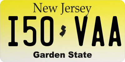 NJ license plate I50VAA