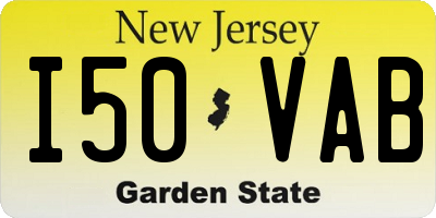 NJ license plate I50VAB