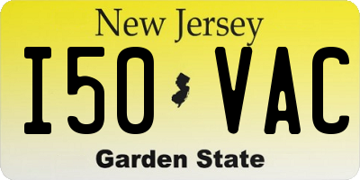 NJ license plate I50VAC