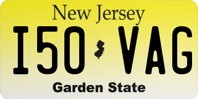 NJ license plate I50VAG