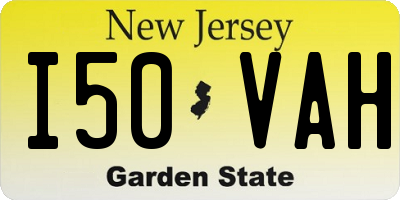 NJ license plate I50VAH