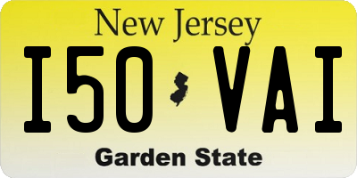 NJ license plate I50VAI