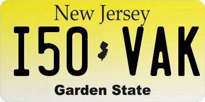 NJ license plate I50VAK