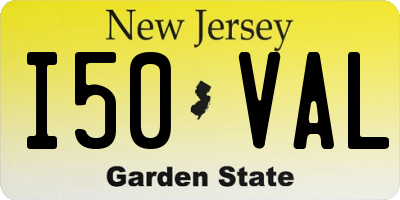 NJ license plate I50VAL