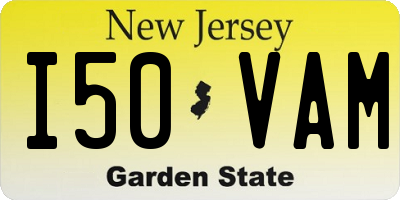 NJ license plate I50VAM