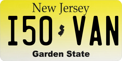 NJ license plate I50VAN