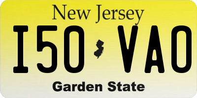 NJ license plate I50VAO