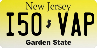 NJ license plate I50VAP
