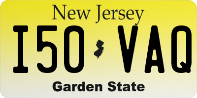 NJ license plate I50VAQ