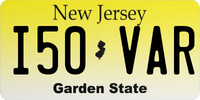 NJ license plate I50VAR
