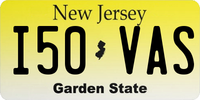 NJ license plate I50VAS