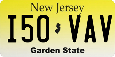 NJ license plate I50VAV