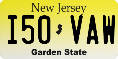NJ license plate I50VAW