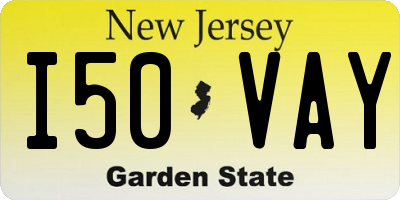 NJ license plate I50VAY