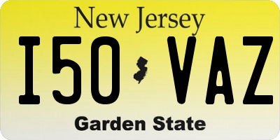 NJ license plate I50VAZ